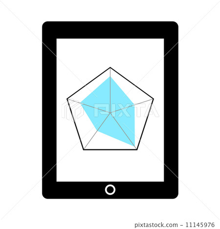Radar chart reflected on tablet 11145976