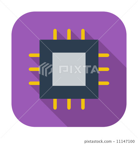 Electronic chip flat icon 2 Electronic chip flat icon 2 11147100