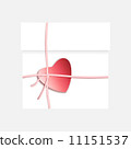Romantic gift package with paper ribbon and red heart 11151537