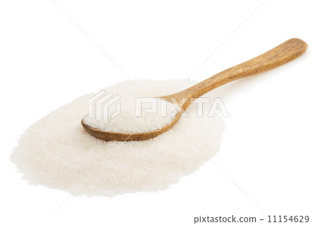 sugar and spoon on white 11154629