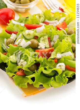 salad in plate on white salad in plate on white 11154633