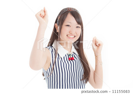 A pretty girls student who looks very happy with a full smile 11155083