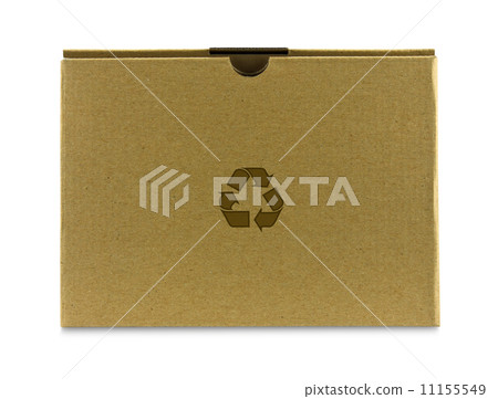 Close brown paper box on white 11155549
