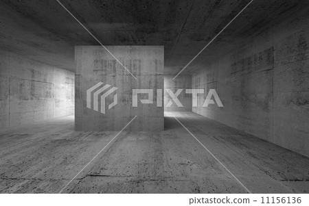 Empty room, dark abstract concrete interior. 3d render illustrat Empty room, dark abstract concrete interior. 3d render illustrat 11156136