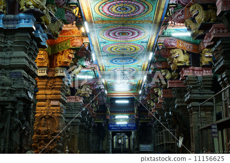 Inside of Meenakshi hindu temple in Madurai, India Inside of Meenakshi hindu temple in Madurai, India 11156625