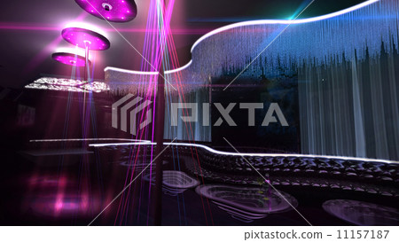 karaoke nightclub spotlight blue 11157187
