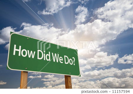 How Did We Do Green Road Sign 11157594