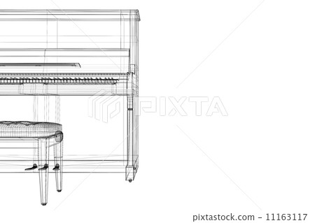 Antique Piano with path 11163117