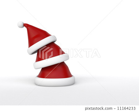 3d santa caps over another 11164233
