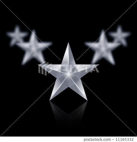 Five silver stars in the shape of wedge on black Five silver stars in the shape of wedge on black 11165332