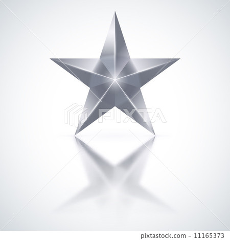 Silver star on white background Silver star on white background 11165373
