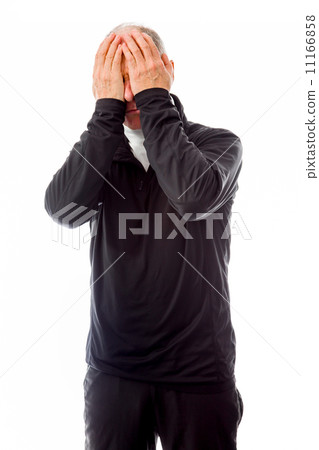 Senior man crying in grief Senior man crying in grief 11166858