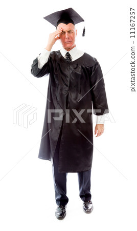 Stressed Senior male graduate 11167257