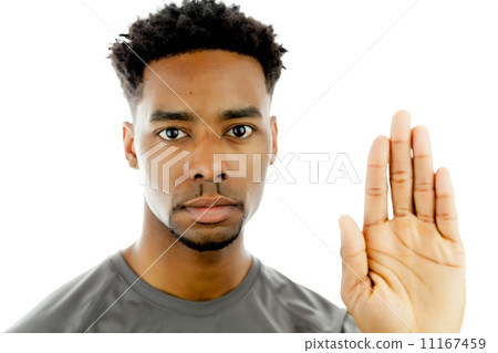 Attractive afro-american man posing in studio 11167459