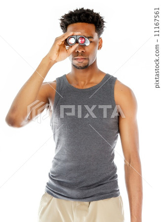 Attractive afro-american man posing in studio Attractive afro-american man posing in studio 11167561