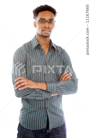 Attractive afro-american man posing in studio Attractive afro-american man posing in studio 11167660