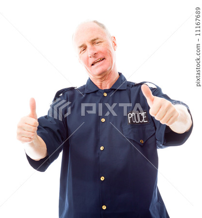 Policeman showing thumbs up gesture 11167689