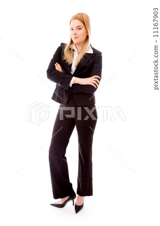 Businesswoman standing with arms crossed 11167903