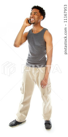 Attractive afro-american man posing in studio Attractive afro-american man posing in studio 11167953