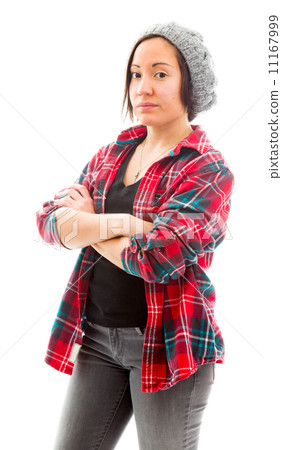 Young woman standing with her arms crossed Young woman standing with her arms crossed 11167999