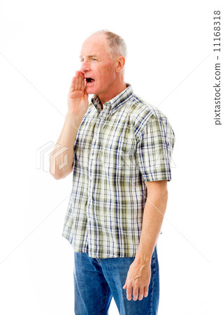 Senior man whispering 11168318