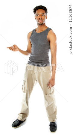 Attractive afro-american man posing in studio Attractive afro-american man posing in studio 11168674
