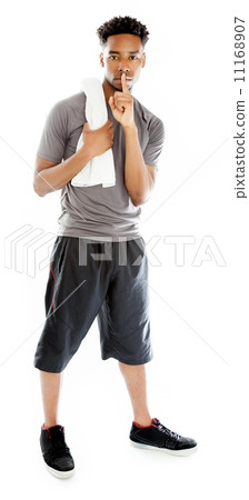 Attractive afro-american man posing in studio Attractive afro-american man posing in studio 11168907