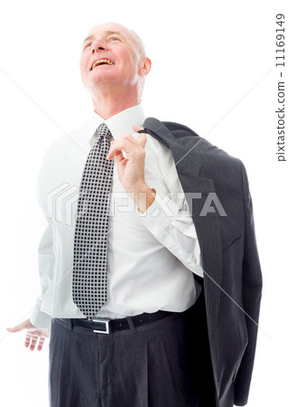 Businessman looking up and day dreaming Businessman looking up and day dreaming 11169149