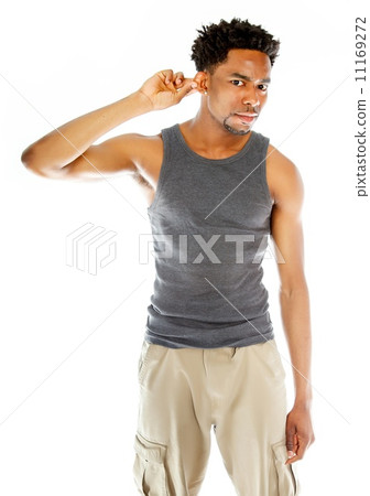 Attractive afro-american man posing in studio 11169272