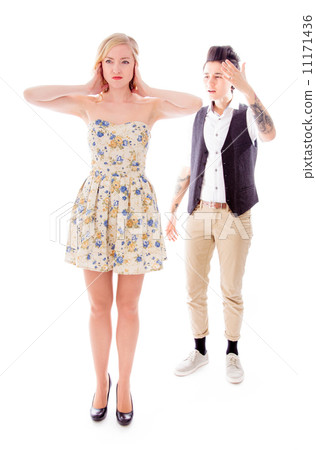 Lesbian couple fighting to each other 11171436