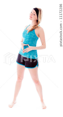 Young woman making heart shape with hands 11172286