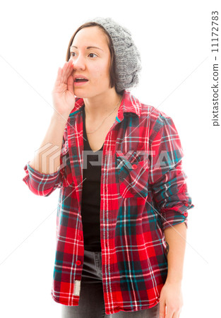 Young woman whispering 11172783