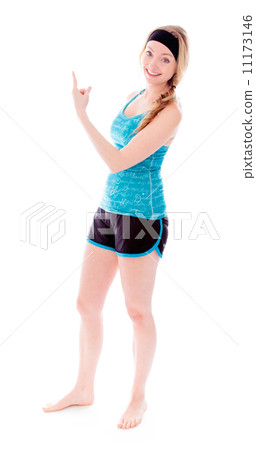 Young woman showing something Young woman showing something 11173146