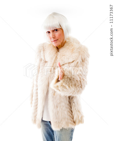 Senior woman offering hand for handshake Senior woman offering hand for handshake 11173367