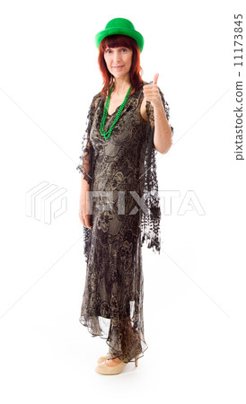 Mature woman showing thumbs up sign 11173845