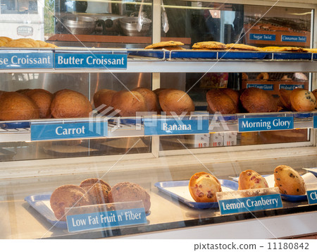Assorted buns for sale in a supermarket 11180842