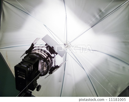 Floodlight and reflective umbrella at a film studio 11181005