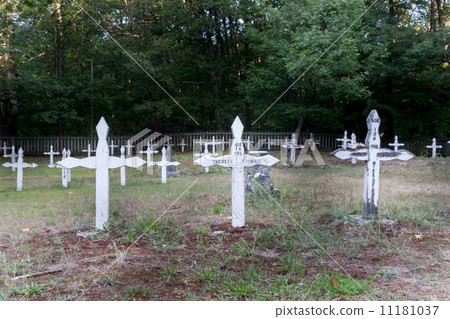 Graves in a cemetery, Tobermory, Ontario, Canada Graves in a cemetery, Tobermory, Ontario, Canada 11181037