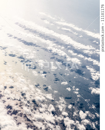 Aerial view of sea, Alberta, Canada 11181176