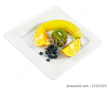 plate of fruits isolated on a white background 11181323