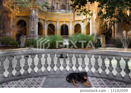 Dog sleeping in a courtyard of a park on Santa Lucia Hill, Santi Dog sleeping in a courtyard of a park on Santa Lucia Hill, Santi 11182049
