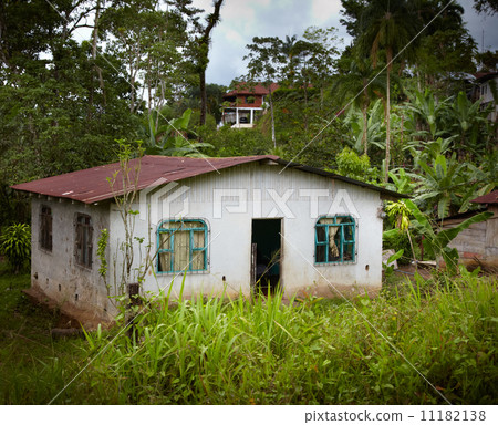 Facade of a house in a village, Costa Rica Facade of a house in a village, Costa Rica 11182138