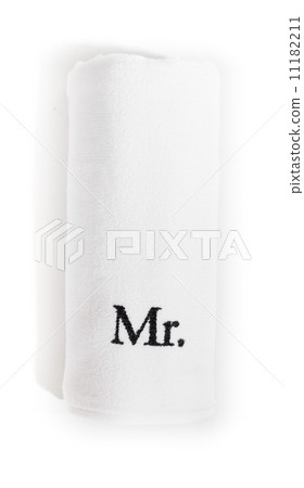 rolled mr white towel isolated on a white background rolled mr white towel isolated on a white background 11182211