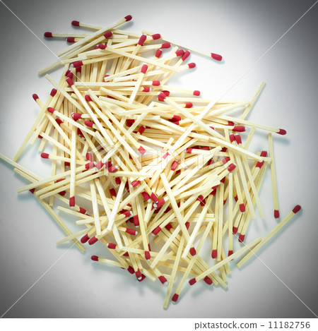 stack of matches isolated on a white background 11182756