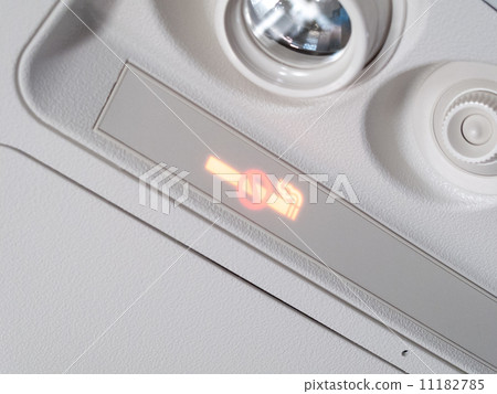Air conditioner, lamp and no smoking sign in an airplane 11182785