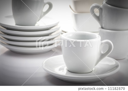 espresso cups and saucers isolated on a white background 11182870