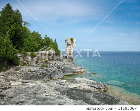 Rock formations at the coast, Flowerpot Island, Georgian Bay, To 11183067