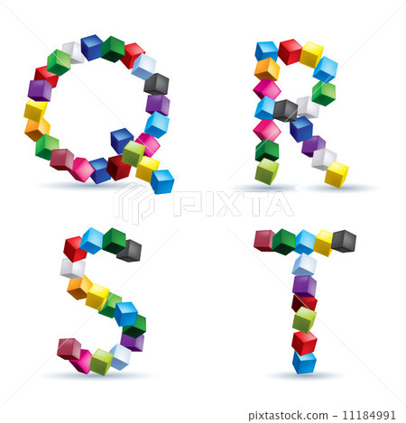 Four letters made of colored blocks 11184991