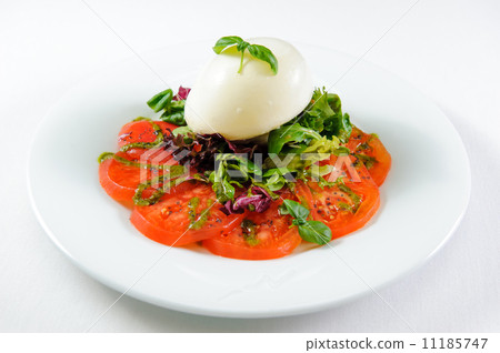 Tomato, fresh mozzarella, and basil salad Tomato, fresh mozzarella, and basil salad 11185747