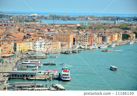 Aerial view of beautiful old roof in venice city Aerial view of beautiful old roof in venice city 11186130